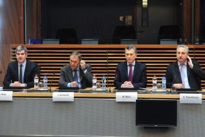 Jefe de Gabinete Marcos Peña, Gob. Prov. Córdoba, Juan Schiaretti, Pte. Mauricio Macri y Gob. Prov. Misiones, H. Passalaqua 