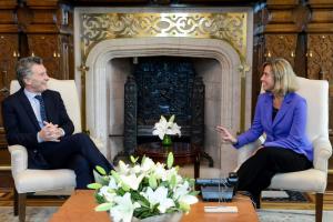 El Presidente Mauricio Macri recibe en la Casa Rosada a la AR/VP Federica Mogherini 