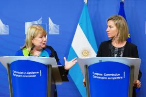 Conferencia de prensa Cller. Susana Malcorra y Alta Representante para Asuntos Exteriores y Pol. de Seguridad Federica Mogherini
