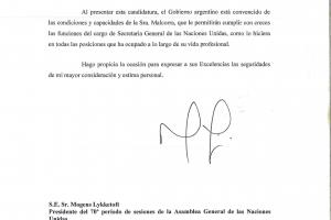  Letter to the president of the UN's General Assembly (2/2)