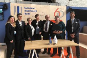 Emb. Marcelo Cima junto a autoridades DEVCO y BEI