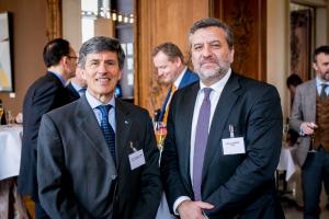El Embajador Marcelo Cima junto a David Luengo, Director de Indra - Bruselas y Jefe de Desarrollo de Negocios y Operaciones en Benelux 